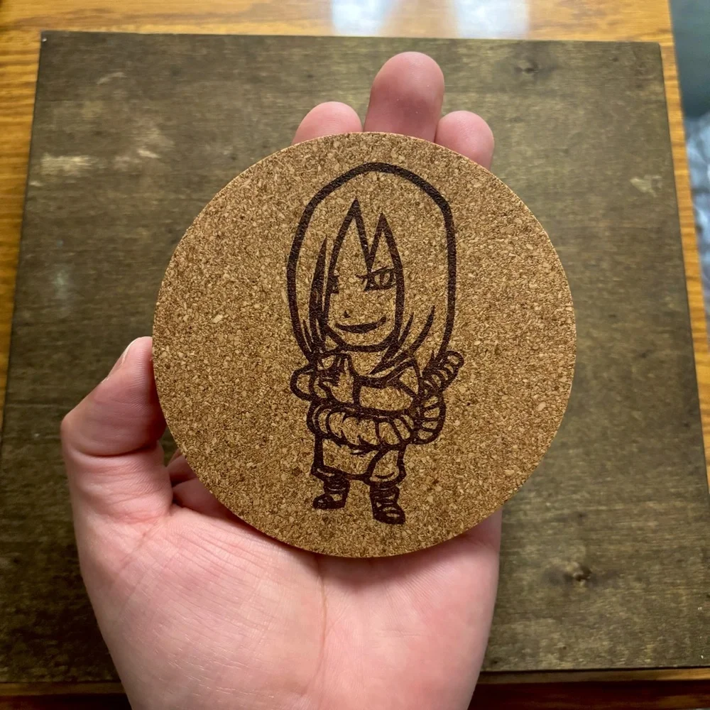 Naruto Orichimaru Chibi Style Laser Engraved Cork Coaster